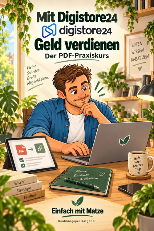 Matze am Schreibtisch auf dem Cover des Digistore24-Praxiskurses